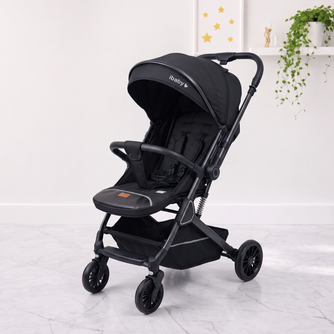عربة الأطفال الفاخرة iBaby T7 – يد باتجاهين، نظام جر السفر (Trolley)، وراحة متكاملة - الصورة 2