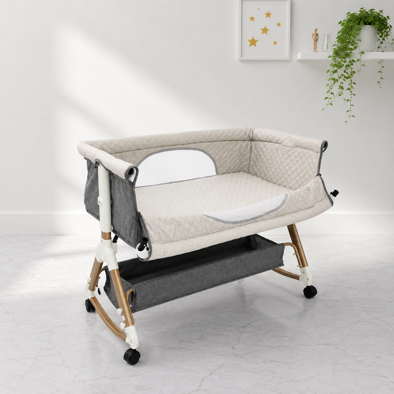 تخت الأطفال الفاخر iBaby Z2 – فرش داخلي مخمل - الصورة 4